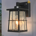 ALVIME Dusk to Dawn Outdoor Wall Lights 10 Inch Exterior Front Porch Light Fixtures Waterproof Outdoor Wall Lantern for House Door Entryway Garage Patio E26 Base&ampClear Seedy Glass