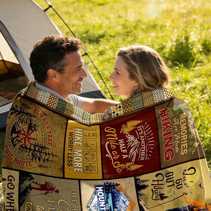 Hiking Gifts for Men Hiking Gifts for Women Gifts for Hiker Outdoor Blanket 60x50 Hiking Gifts Hiking Lovers Gifts Hiking Gifts for Couples Hiker Mountain Gifts Gifts for Hiker Christmas