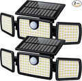 MIHANI Solar Flood Lights Outdoor 2500LM Motion Sensor Security Lights with 270° Wide Angle IP65 Waterproof 3 Heads Solar Outdoor Lights for Patio Yard House Garage (Non-Remote 2 Pack)