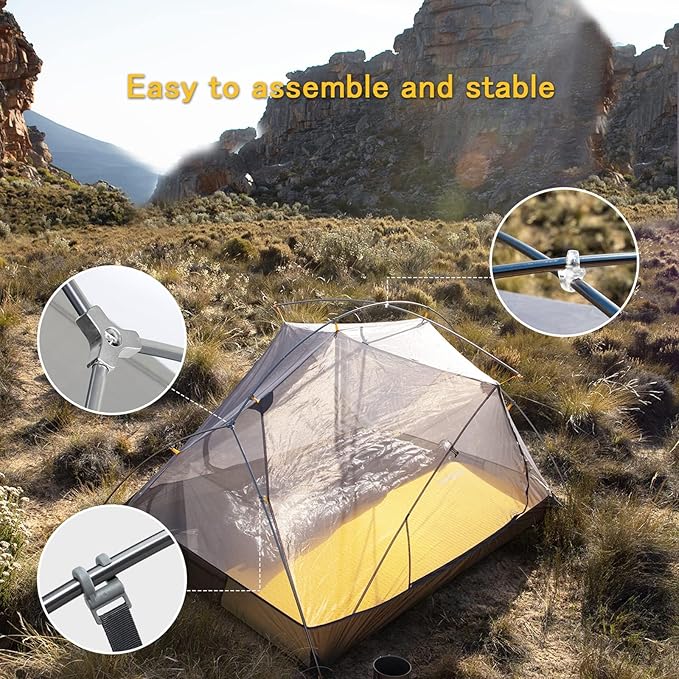 Naturehike Camping Tent 2/3 Person Double Layer Instant Easy Setup Waterproof PU2000mm 54 MPH Wind Resistance UPF 50+ Outdoor Tent for Camping Festivals Backyard Sleepovers