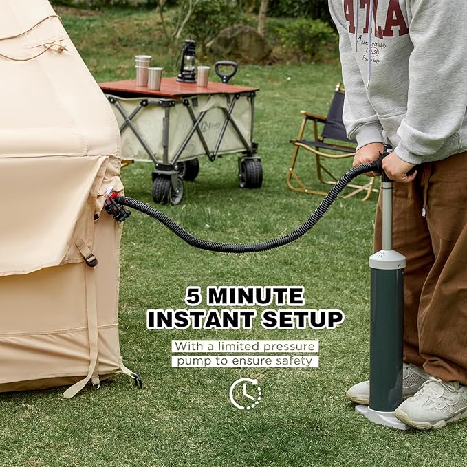 EROMMY 4/6/8/12 Person Inflatable Tent with Skylight 4 Season Blow Up Tents with Hand Pump for Outdoor Camping &amp Hiking Easy Set-up Windproof Sunproof Waterproof