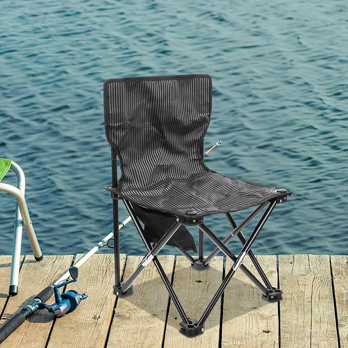 NOLITOY Portable Foldable Camping Chair with Storage Bag Lightweight Ice Fishing Outdoor Chair for Beach Gardening Hiking and Travel