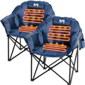 Slsy Oversized Heated Camping Chairs 2-Pack Heated Folding Moon Chairs with 3 Heat Levels Heavy Duty Portable Lawn Chairs for Outdoor Patio Picnic and Lounge