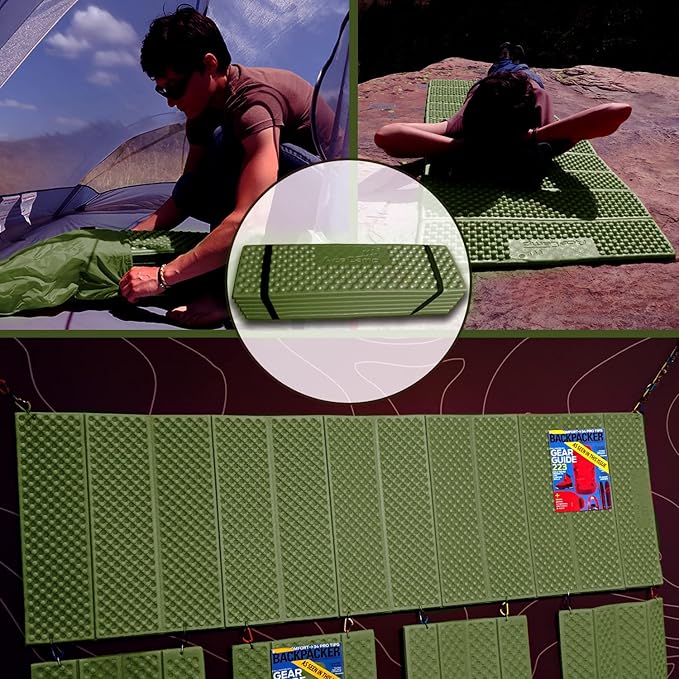 AceCamp Portable Foam Sleeping Pad Full Length Accordion Sleeping Mat for Camping &amp Hiking Lightweight Soft &amp Compact Cushion for Sleeping Bag Comfort Tent Rocky Terrain