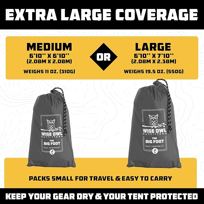 Wise Owl Outfitters Camping Tarp – Waterproof Ultralight Ground Sheet Tent Footprint &amp Tent Accessories for Campers Backpackers Hammocks &amp Outdoor Adventure Gear