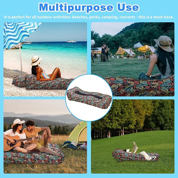 Inflatable Couch Inflatable Lounger Air Sofa | No-Pump Blow Up Couch | Ergonomic Design Air Couches Outdoor for Camping &amp Park &amp Beach Upgrade Your Camping Accessories