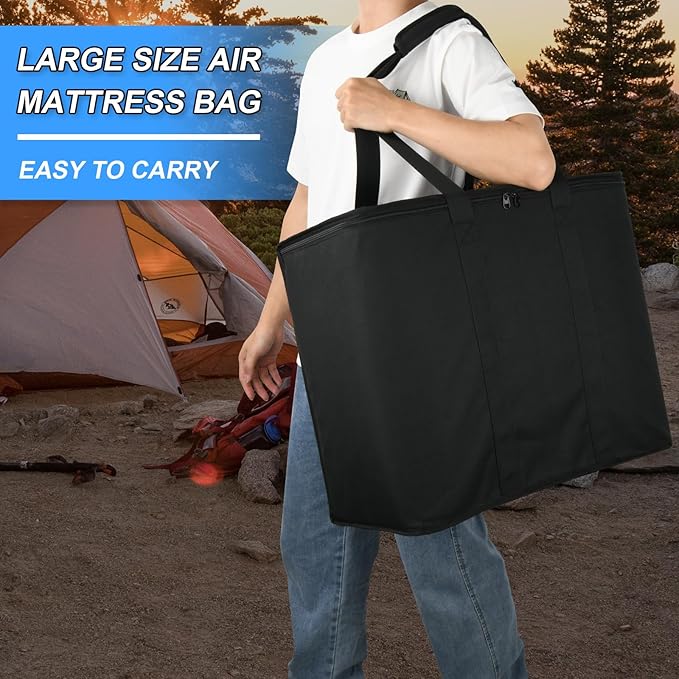 Xxerciz Carry Bag Compatible with King Koil Twin/Queen Air Mattress Heavy Duty Camping Air Mattresses Storage Bag with Straps Foldable and Dustproof Portable Carry Case for Outdoor Travel Camping