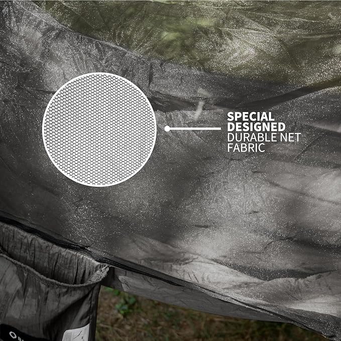 Hammock with Mosquito Net - Lightweight Portable 1 Person Hammock - for Camping Hiking Backpacking Travel a Festival or The Beach