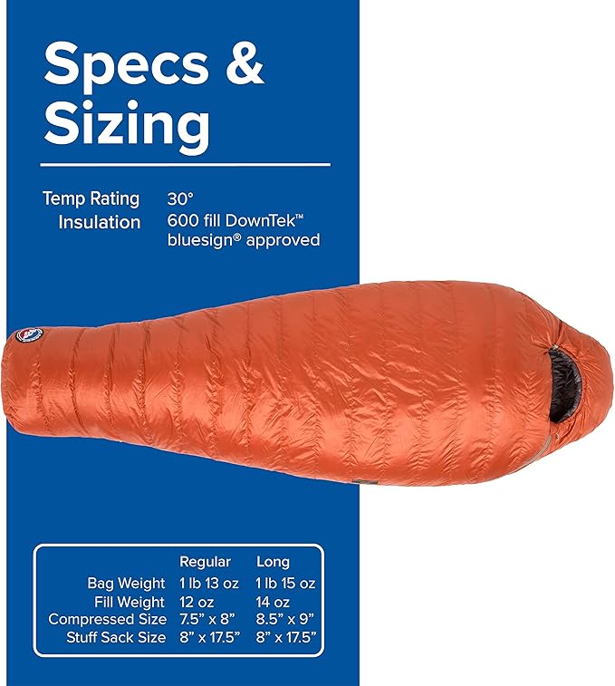Big Agnes Greystone | 0-30 Degree 600 DownTek Fill Mummy Sleeping Bag