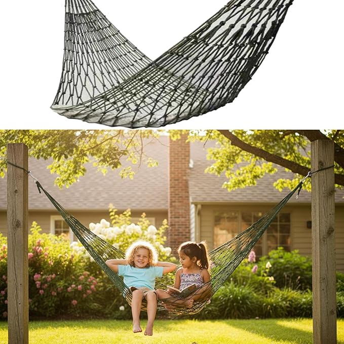 Nylon Rope Meshes Hammock Portable Outdoor Camping Hammock Garden Swing Hanging Bed for Garden Beach Yard Travel
