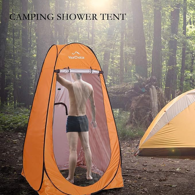 Your Choice Pop Up Privacy Shower Tent 3.9 x 3.9 x 6.2FT Portable Camping Changing Room Instant Setup Outdoor Shelter with Silver Coating Vent Window &amp Carry Bag for Beach Hiking &amp RV | Po