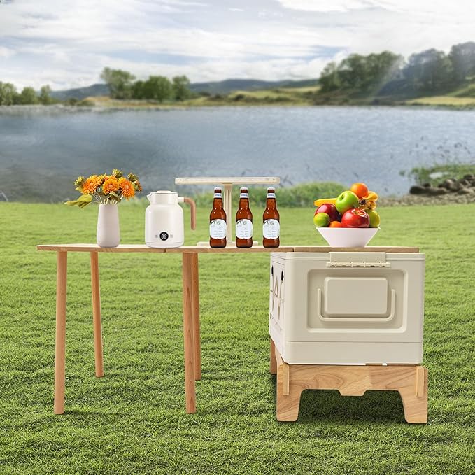 Camping Kitchen Table Folding Portable Outdoor Cook Station Folding Camping Table with 11.89 Gal Storage for Hiking Fishing Gardens