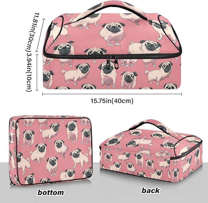 Casserole Carrier Dog PosesInsulated Casserole Carrier for Hot or Cold Food Thermal Lunch Tote for Potluck Parties Picnic Beach Fits 9 x 13 Inches Baking Dish