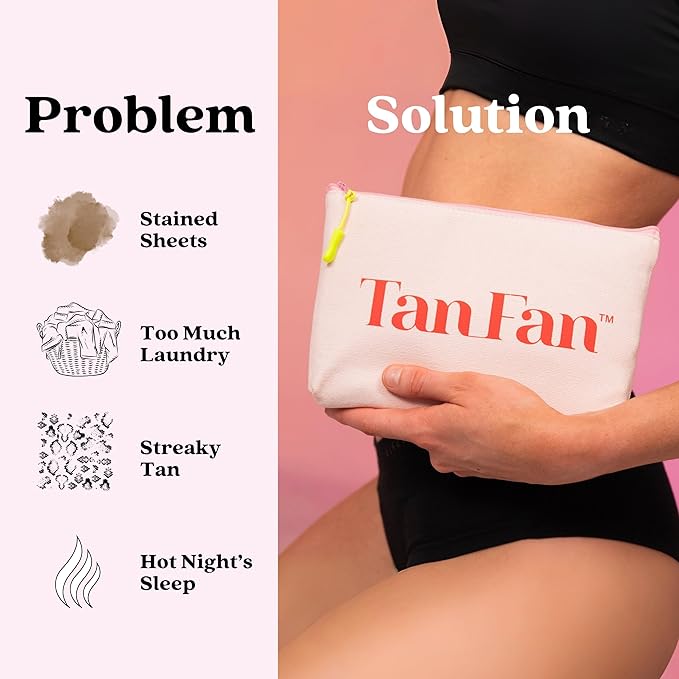 Tan Fan Self Tan Sleep Sac – Dark Tan Edition (Pink) – Protect Sheets From Dark Tanner - No Transfer Guarantee – 100% Silky Cool Thicker Bottom Lightweight Top Foot Openings – Large Roomy Comfy