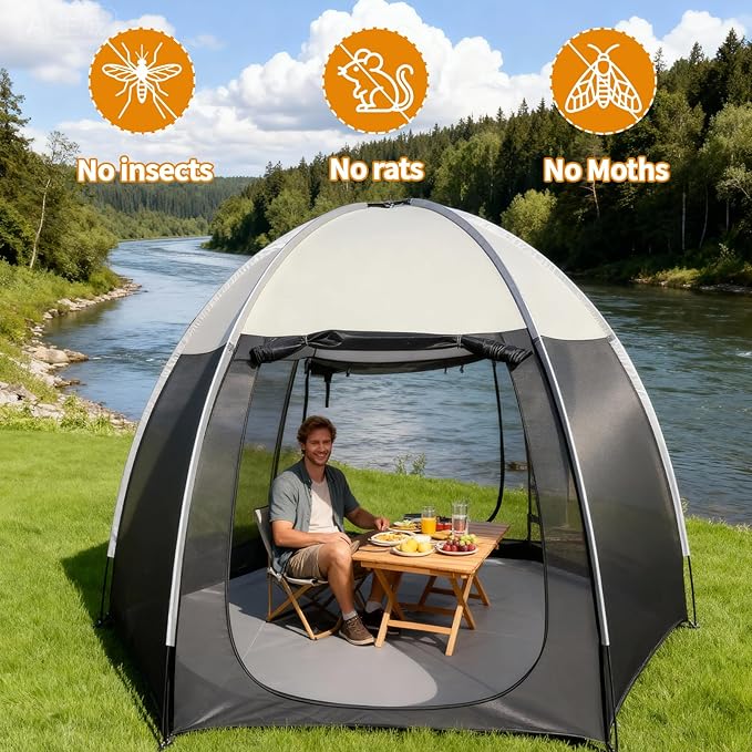 Screen House Tent Portable Canopy with Floor Mosquito Net Outdoor Room Perfect for Patio Backyard Gazebo Picnic Mesh.