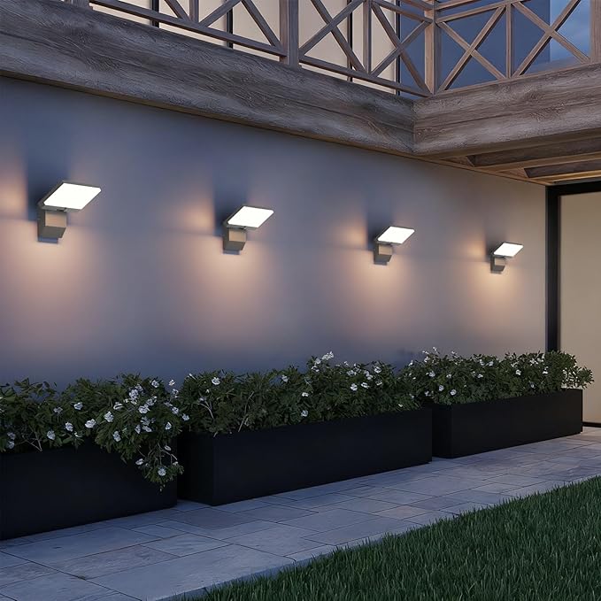 4-Pack Modern Outdoor Wall Light 180° Adjustable Head 24W 3000K Porch &amp Patio Hardwired Exterior Sconces Light IP65 Waterproof for House Garage Front Door