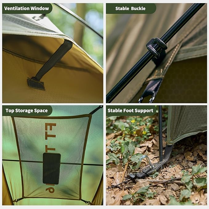 Camping Tent 1 to 2 Person Backpacking Tent Waterproof &amp Windproof Ultralight Instant Tent for Camping Hiking OutdoorLightweight for Adults Kids Scouts Easy Setup