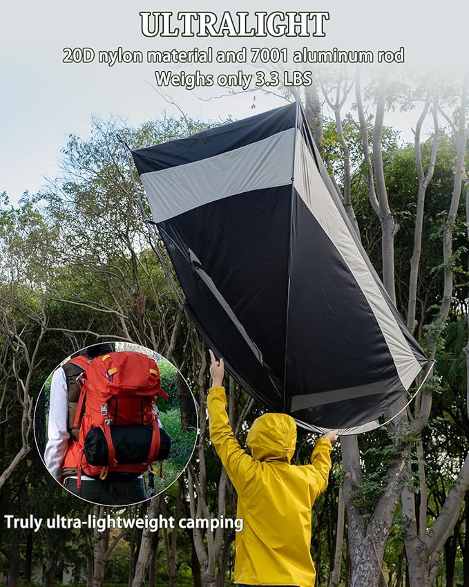 MC TOMOUNT Backpacking Tent 1-2 Person Waterproof Lightweight Double Layer Free-Standing Aluminum Pole for Outdoor Camping Hiking 4 Season