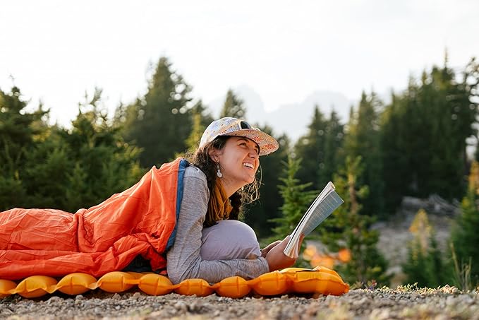 KLYMIT Drift Camping Pillow | Lightweight Travel Head Rest for Sleep Filled with Shredded Memory Foam Reversible Outer Cover for Extended Use Regular Size — Orchid