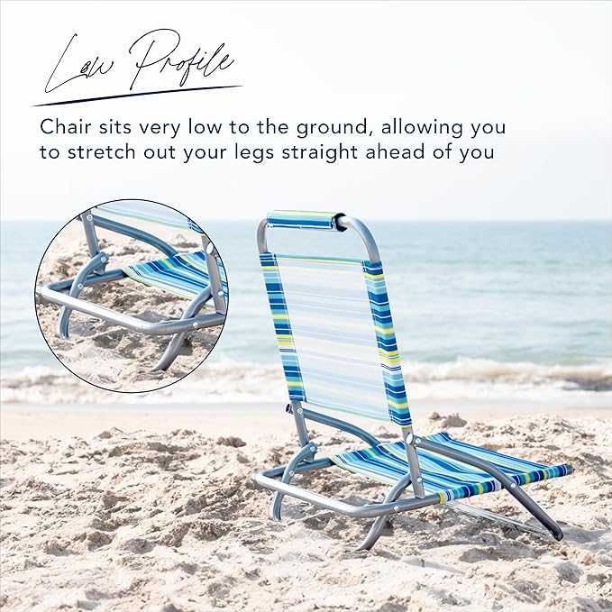 Caribbean Joe Folding Beach Chair 1 Position Lightweight and Portable Foldable Outdoor Camping Accessories Red