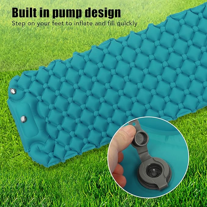 Topyond Inflatable Sleeping Mat Camping Sleeping Pad Ultralight Inflatable Sleeping Mat with Built in Pump Backpacking Camping Air Mattress for Camping