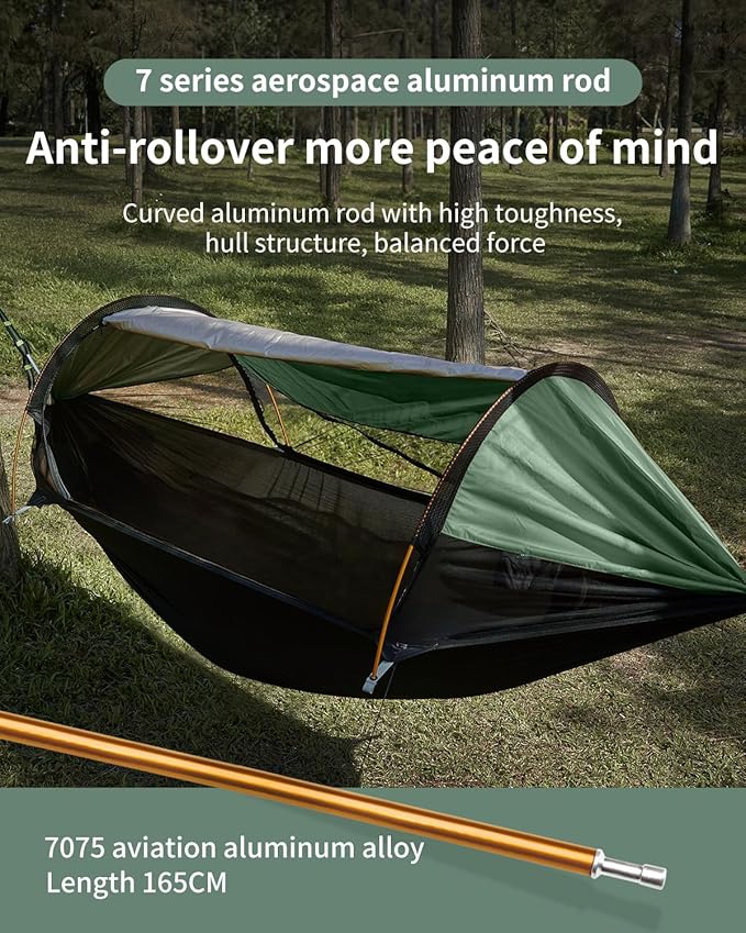 Camping Hammock Tent with Top Quilt Lightweight Hanging Hammocks Tree Straps Portable for Hiking Backpacking