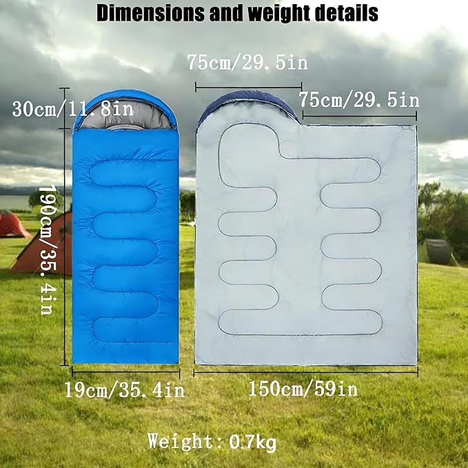 SNZ All-Season Lightweight Sleeping Bag - Mummy Camping Sleeping Bag for Adults &amp Kids Camping Essentials Warm &amp Cold Weather for Hiking Backpacking
