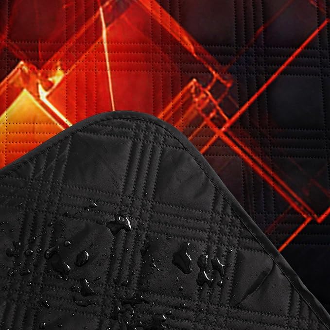 Outdoor Picnic Blanket Portable Ultrasonic Waterproof Picnic 3D Blocks Printed Camping Beach Mat for Sand and Wet Grass Hiking (3D Blocks S