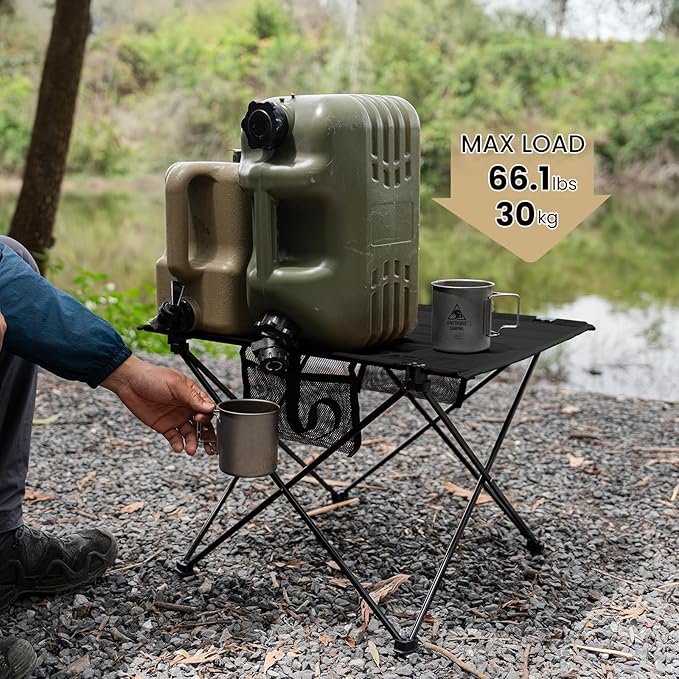 ONETIGRIS Foldable Camping Table Lightweight Portable Table Sturdy &amp Quick Setup Holds Up to 66 lbs Perfect for Camping Hiking Backpacking Picnic Beach Travel