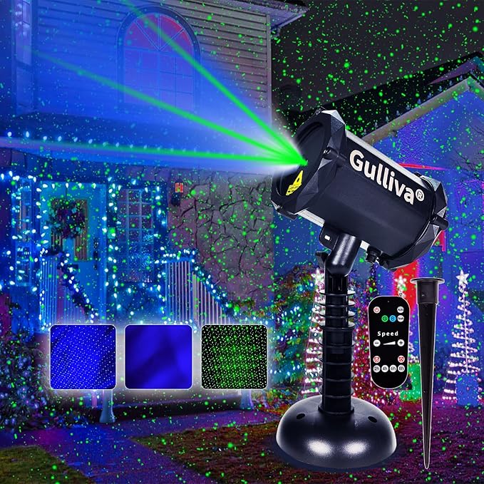 Outdoor Firefly Projector Lights with Blue Aurora LED – Perfect for Garden Yard and Patio Decor | Create Magical Starry Nights for Holidays &amp Events | Waterproof Remote Control
