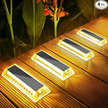 Lacasa Solar Deck Lights Solar Lights Outdoor Waterproof IP68 4 Pack Solar Powered Pathway Yard Driveway Step Landscape Light LED Lighting 50LM for Garden Path Walkway Stair Patio Warm White 2700K