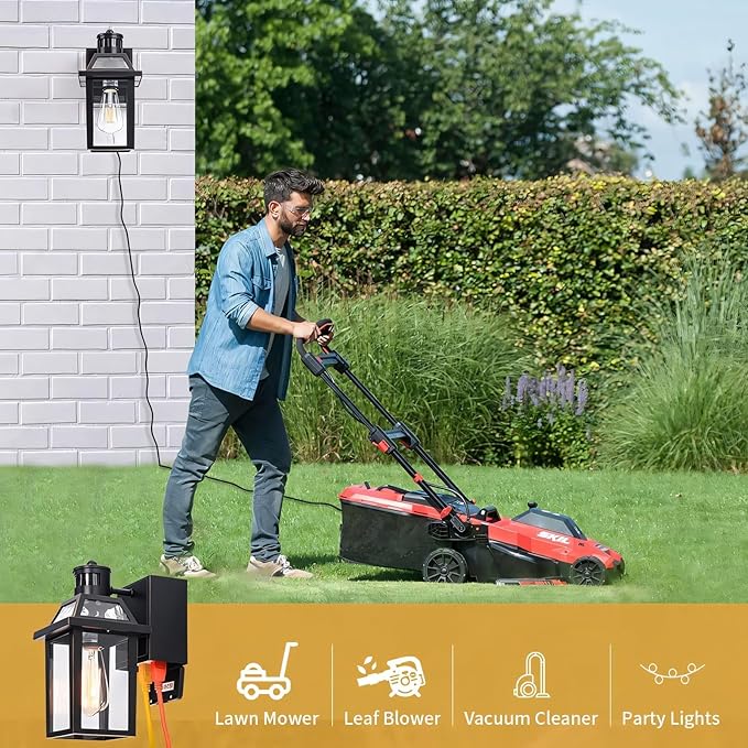 Porch Lights with GFCI Outlet Dusk to Dawn Outdoor Lights with Outlet 3 Lighting Modes Exterior Light Fixture Waterproof Outside Lights for House Front Door Patio Garage