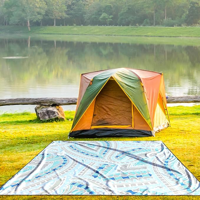 Beach Blanket Waterproof Sandproof Extra Large Beach Mat 79 X 83/120x108for 1-8 Adults Quick Drying Durable Outdoor Picnic Mat for Beach Travel Camping Hiking