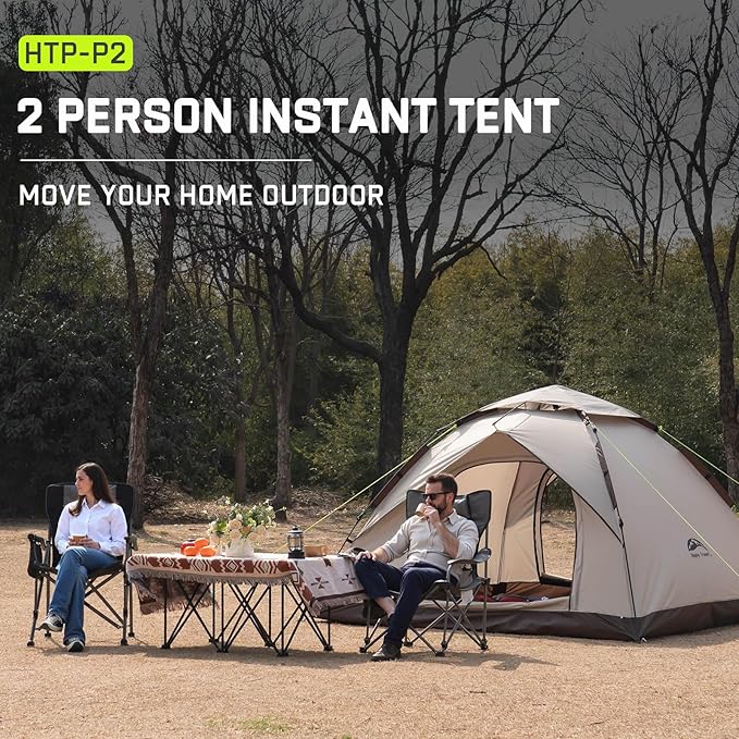 Happy Travel 1/2/3/4 Person Camping Tent Instant Easy Pop Up Tents for CampingAutomatic Waterproof Family Camping Tent Easy Set Up TentPortable Windproof Dome Tent for Camping Hiking &amp Traveli