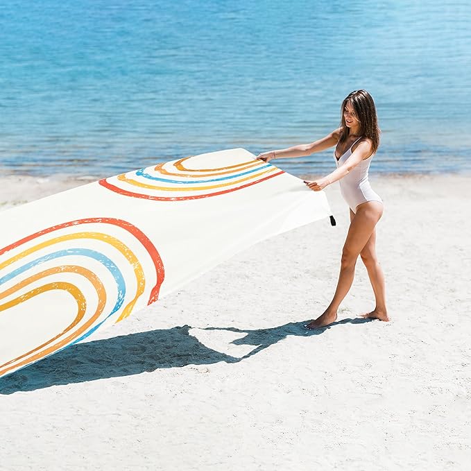 Beach Blanket Waterproof Sandproof Beach Mat 78''×86'' Lightweight Outdoor Picnic Blanket for Travel Camping Hiking