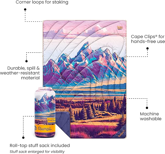 Rumpl Original Puffy National Park Blanket for Camping and Outdoors Grand Teton - V3