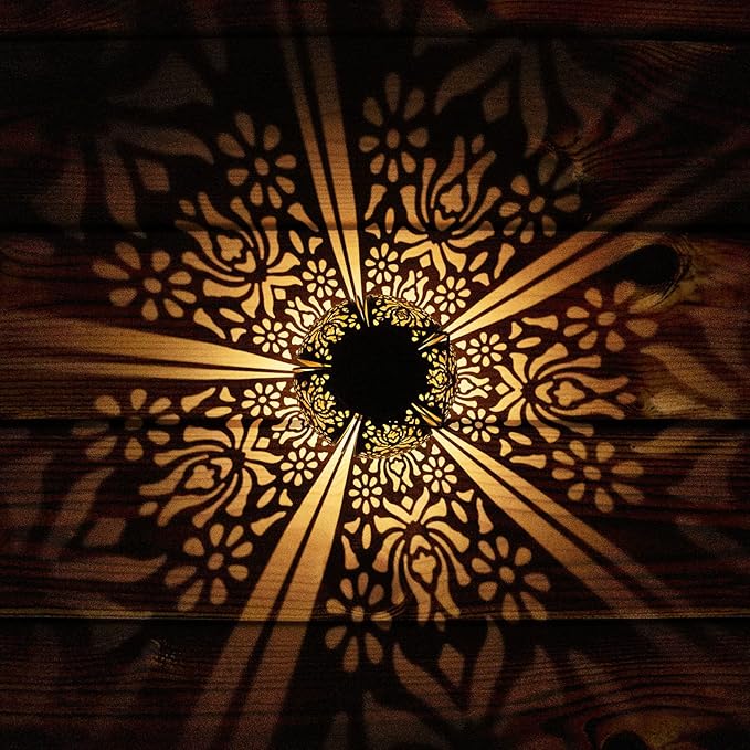 Solar Lanterns Outdoor Waterproof 2 Pack Hanging Solar Lights for Outside Garden Decor Decorative Moroccan Lanterns Garden Gifts for Women Mom Yard Patio Porch Decorations