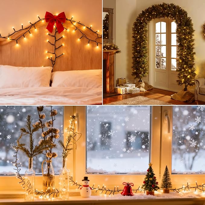 2000 LED Warm White Christmas Lights: 147Ft Twinkle Lights for Christmas Tree with Remote - Waterproof Fairy Lights Firecracker Plug in String Lights for Garden Wedding Party Indoor &amp Outdoor Use