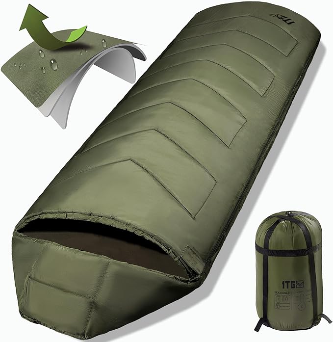 Sleeping Bags for Adults 34°F to 43°F Ultralight Warm Cold Weather Sleeping Bag for Camping Backpacking Hiking Hunting and Outdoor Travel with Compression Sack