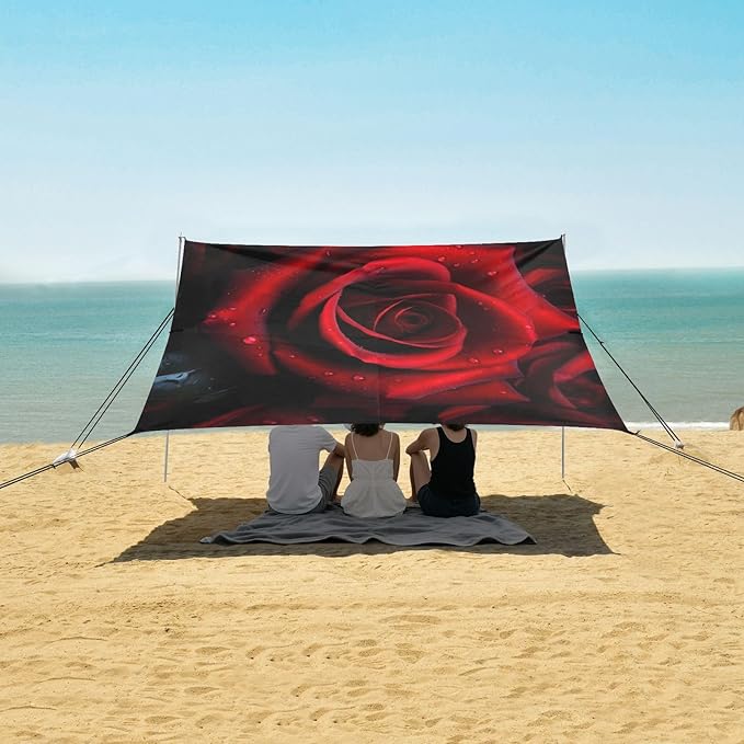 Rose Flower FloralCamping Sun Shelters 9.2 x 10.5 FT Beach Canopy Tent Sun Shade with Carrying Bag for Camping Trips Fishing Backyard Fun or Picnics 21340861