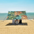 Leopard and Tropical Leaves Camping Sun Shelter Beach Tent Portable Beach Sun Shade Outdoor Canopy for Camping Trips Fishing Picnic