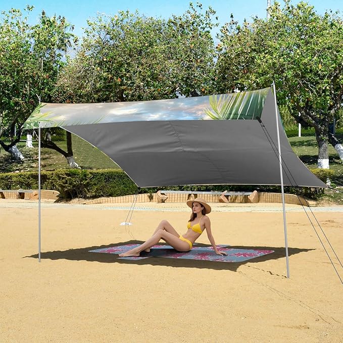 Beach Tent Sun Shelter Sea Turtle Sunny Beach Lightweight &amp Easy Setup Beach Shade Canopy for Camping Fishing