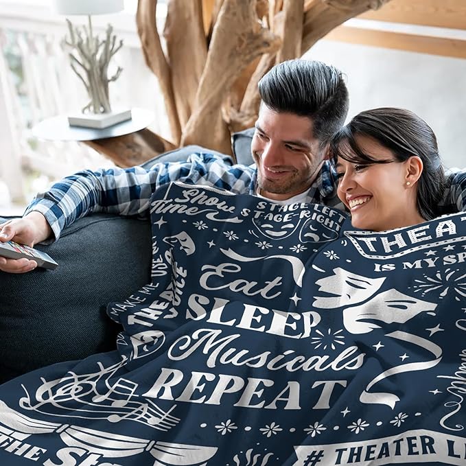 Broadway Blanket Gifts Musical Theater Gifts for Lovers Broadway Musical Gift for Theater Adult Christmas Birthday Gift Blanket for Women Men 50 x 60