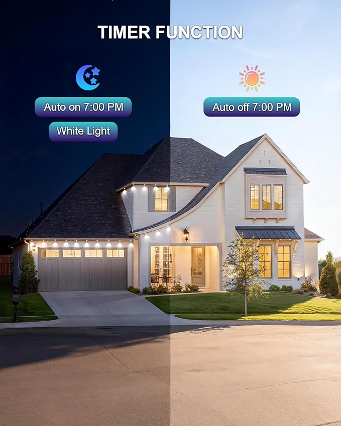 XINKAITE 500ft Permanent Outdoor Lights for House 2025 Eave Lighting with App/Remote Control IP67 Waterproof smartlight for Christmas Halloween Holiday Party Daily(2 Rolls 250FT)