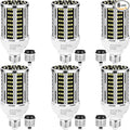 50W LED Corn Light Bulb(6 pack)5000K (500W Equivalent ) Commercial Grade Daylight E26/E39 6500LM Medium Mogul Base LED LampLarge Area Lights For Outdoor Indoor Garage Warehouse Factory Bay Light