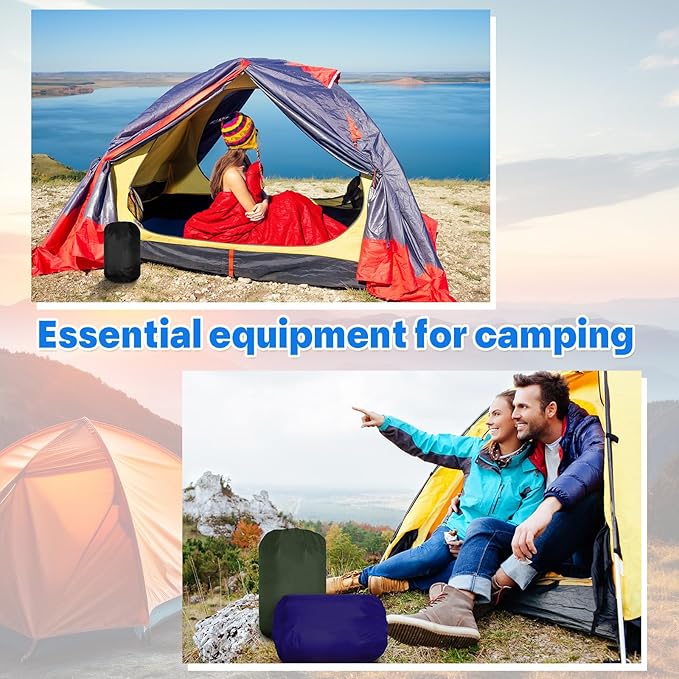 VitalCozy 24 Pcs Sleeping Bags for Adults Bulk Lightweight Waterproof Backpacking Camping Sleeping Bag with Compression Sack Portable Compact for Winter Hiking Outdoor Camping Essential