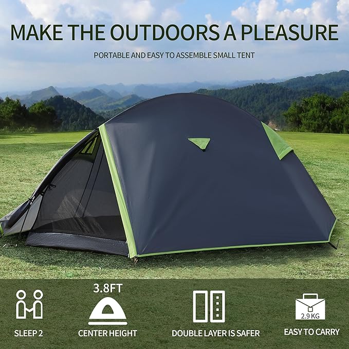 Backpacking Tents for Camping - Easy Set Up Tent Waterproof Light Weight Tent for One or Two Person Hiking Travling