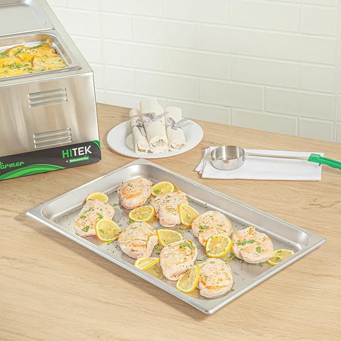 Restaurantware-Kitchen Tek Full Size Steam Table Pans 12 Anti-Jam Steam Pans - Lids Sold Separately 1.2” Deep 24 Gauge Stainless Steel Hotel Pan Freezable For Catering Events And Parties