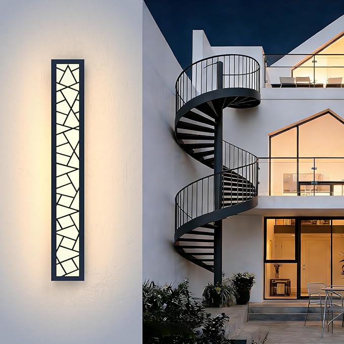 Outdoor Wall Lights 31.5inch Modern Outdoor Wall Sconce LED Long Wall Sconces Black Front Porch Light Waterproof Led Wall Light IP67 3000K Exterior Lighting fixtures