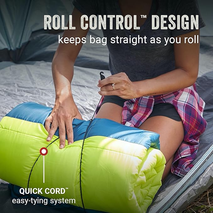 Coleman Kompact Sleeping Bag Indoor/Outdoor Lightweight Sleeping Bag for Adults 20°F/30°F/40°F Options for Camping Hiking Backpacking with Included Compression Sack